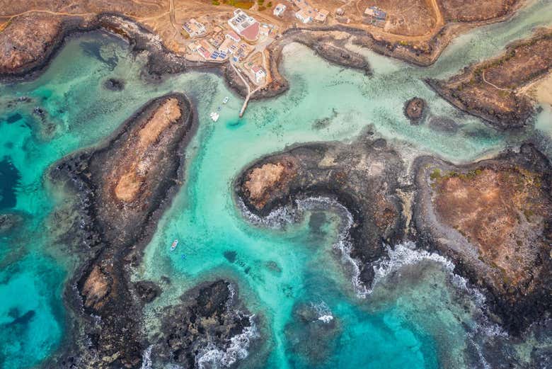 Vista aérea del Islote de Lobos